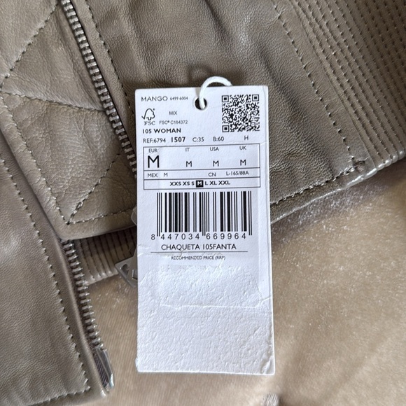 MANGO NWT Genuine Leather Bomber - Picture 15 of 16